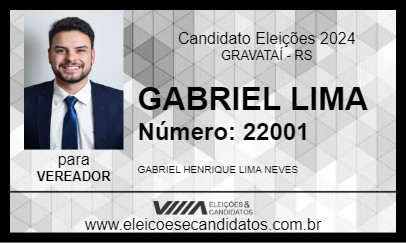 Candidato GABRIEL LIMA 2024 - GRAVATAÍ - Eleições