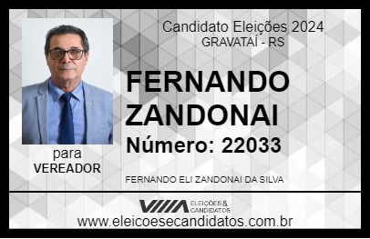 Candidato FERNANDO ZANDONAI 2024 - GRAVATAÍ - Eleições