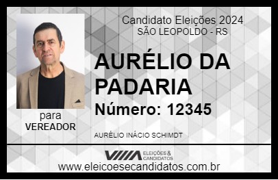 Candidato AURÉLIO DA PADARIA 2024 - SÃO LEOPOLDO - Eleições