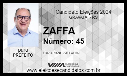 Candidato ZAFFA 2024 - GRAVATAÍ - Eleições