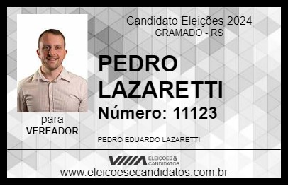 Candidato PEDRO LAZARETTI 2024 - GRAMADO - Eleições