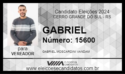 Candidato GABRIEL 2024 - CERRO GRANDE DO SUL - Eleições