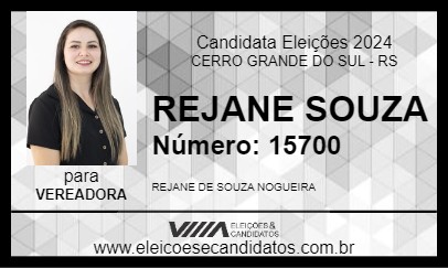 Candidato REJANE SOUZA 2024 - CERRO GRANDE DO SUL - Eleições