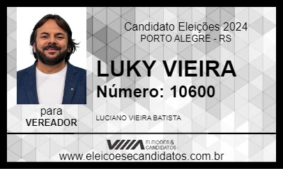 Candidato LUKY VIEIRA 2024 - PORTO ALEGRE - Eleições