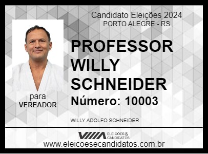 Candidato PROFESSOR WILLY SCHNEIDER 2024 - PORTO ALEGRE - Eleições