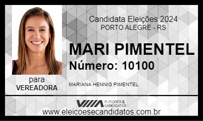 Candidato MARI PIMENTEL 2024 - PORTO ALEGRE - Eleições