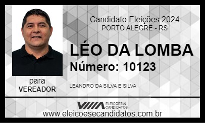 Candidato LÉO DA LOMBA 2024 - PORTO ALEGRE - Eleições