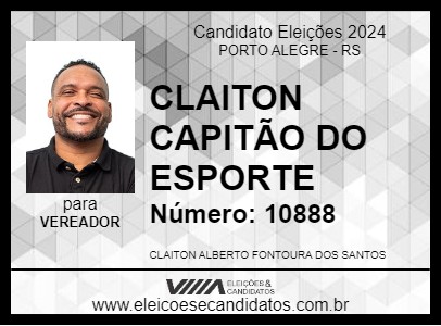 Candidato CLAITON CAPITÃO DO ESPORTE 2024 - PORTO ALEGRE - Eleições