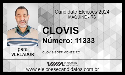 Candidato CLOVIS 2024 - MAQUINÉ - Eleições