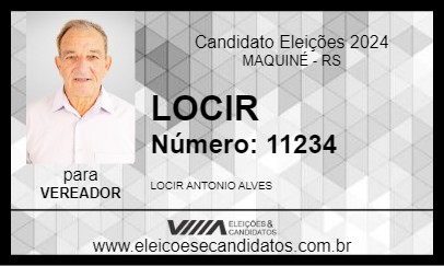 Candidato LOCIR 2024 - MAQUINÉ - Eleições