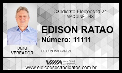 Candidato EDISON RATAO 2024 - MAQUINÉ - Eleições