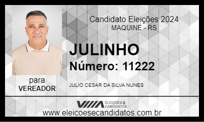 Candidato JULINHO 2024 - MAQUINÉ - Eleições