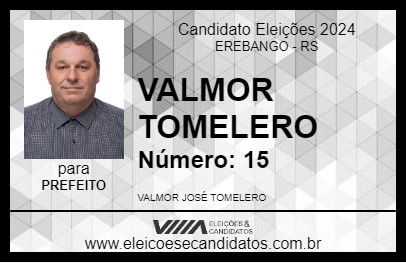 Candidato VALMOR TOMELERO 2024 - EREBANGO - Eleições