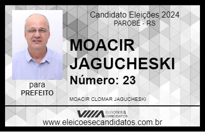 Candidato MOACIR JAGUCHESKI 2024 - PAROBÉ - Eleições