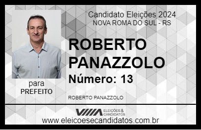 Candidato ROBERTO PANAZZOLO 2024 - NOVA ROMA DO SUL - Eleições