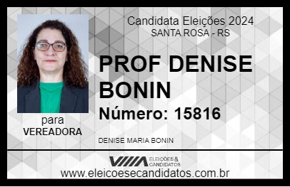 Candidato PROF DENISE BONIN 2024 - SANTA ROSA - Eleições