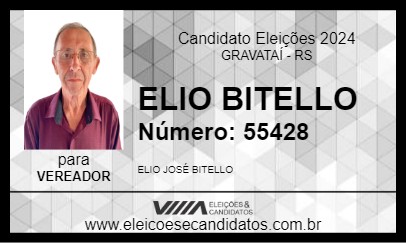 Candidato ELIO BITELLO 2024 - GRAVATAÍ - Eleições