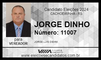 Candidato JORGE DINHO 2024 - CACHOEIRINHA - Eleições