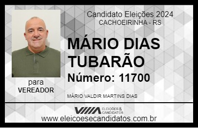 Candidato MÁRIO DIAS TUBARÃO 2024 - CACHOEIRINHA - Eleições