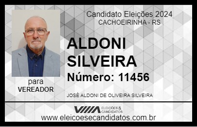 Candidato ALDONI SILVEIRA 2024 - CACHOEIRINHA - Eleições