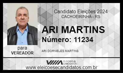 Candidato ARI MARTINS 2024 - CACHOEIRINHA - Eleições