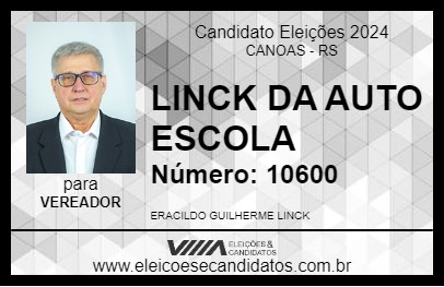 Candidato LINCK DA AUTO ESCOLA 2024 - CANOAS - Eleições