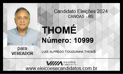 Candidato THOMÉ 2024 - CANOAS - Eleições