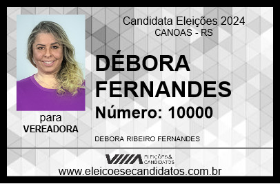 Candidato DÉBORA FERNANDES 2024 - CANOAS - Eleições