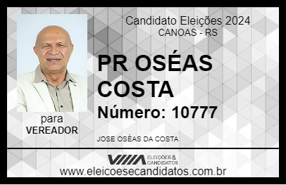 Candidato PR OSÉAS COSTA 2024 - CANOAS - Eleições