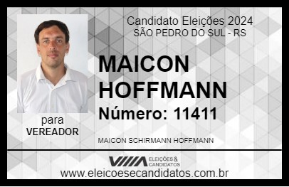 Candidato MAICON HOFFMANN 2024 - SÃO PEDRO DO SUL - Eleições