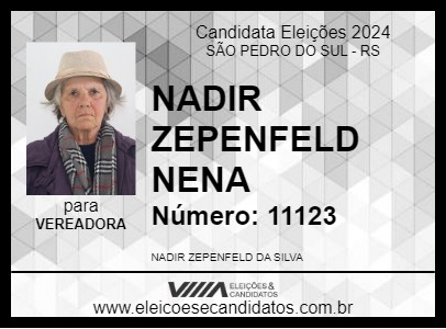 Candidato NADIR ZEPENFELD NENA 2024 - SÃO PEDRO DO SUL - Eleições