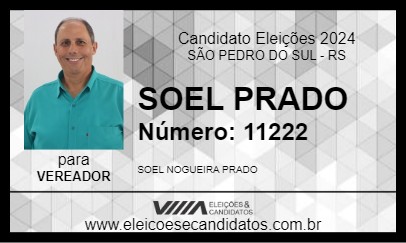 Candidato SOEL PRADO 2024 - SÃO PEDRO DO SUL - Eleições