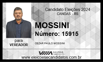 Candidato MOSSINI 2024 - CANOAS - Eleições