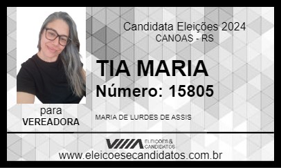 Candidato TIA MARIA 2024 - CANOAS - Eleições