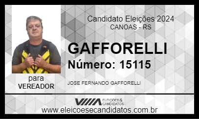 Candidato GAFFORELLI 2024 - CANOAS - Eleições