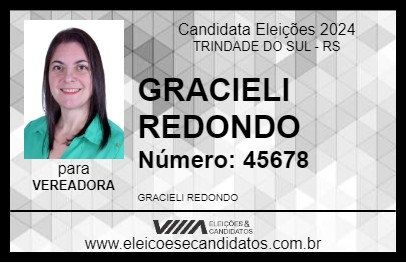 Candidato GRACIELI REDONDO 2024 - TRINDADE DO SUL - Eleições