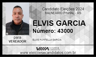 Candidato ELVIS GARCIA 2024 - BALNEÁRIO PINHAL - Eleições