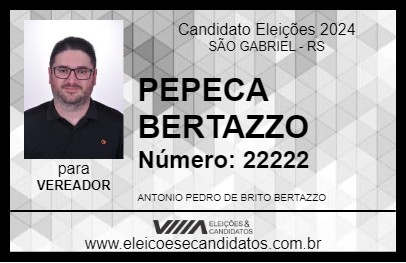 Candidato PEPECA BERTAZZO 2024 - SÃO GABRIEL - Eleições