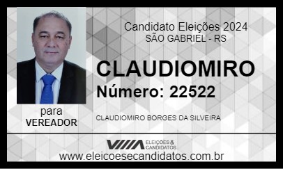 Candidato CLAUDIOMIRO 2024 - SÃO GABRIEL - Eleições