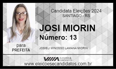 Candidato JOSI MIORIN 2024 - SANTIAGO - Eleições