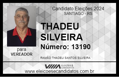 Candidato THADEU SILVEIRA 2024 - SANTIAGO - Eleições