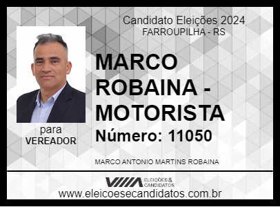 Candidato MARCO ROBAINA - MOTORISTA 2024 - FARROUPILHA - Eleições