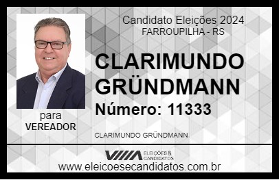 Candidato CLARIMUNDO GRÜNDMANN 2024 - FARROUPILHA - Eleições