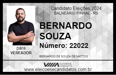 Candidato BERNARDO SOUZA 2024 - BALNEÁRIO PINHAL - Eleições