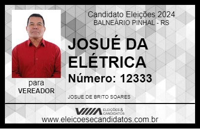 Candidato JOSUÉ DA ELÉTRICA 2024 - BALNEÁRIO PINHAL - Eleições