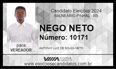 Candidato NEGO NETO 2024 - BALNEÁRIO PINHAL - Eleições