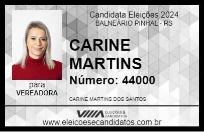 Candidato CARINE MARTINS 2024 - BALNEÁRIO PINHAL - Eleições