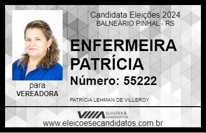 Candidato ENFERMEIRA PATRÍCIA 2024 - BALNEÁRIO PINHAL - Eleições