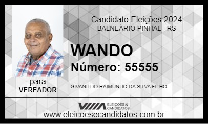 Candidato WANDO 2024 - BALNEÁRIO PINHAL - Eleições