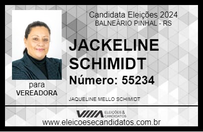 Candidato JACKELINE SCHIMIDT 2024 - BALNEÁRIO PINHAL - Eleições